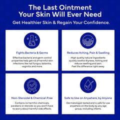 emuaid ointment label emphasizes antibacterial and antifungal properties for skin comfort.