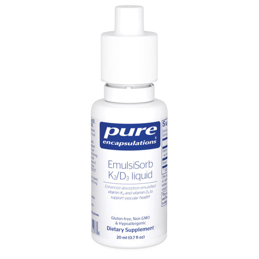 EmulsiSorb K2/D3 liquid bottle showing 0.7 oz size.