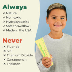 Graphic showing enamel repair by hydroxyapatite