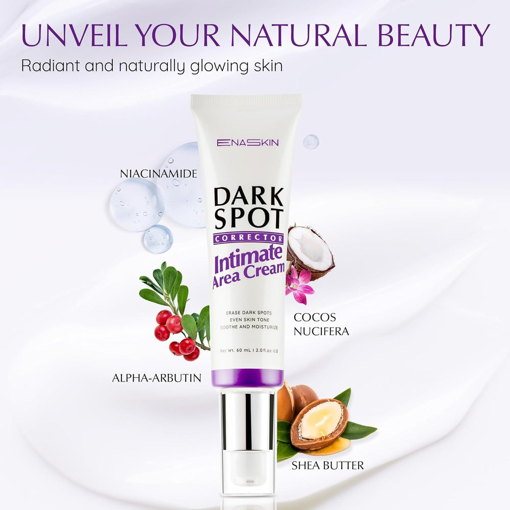 Close-up of EnaSkin cream texture, light and creamy for gentle daily application.