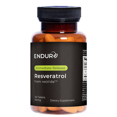 Endur Resveratrol 100mg bottle front with 150 tablets