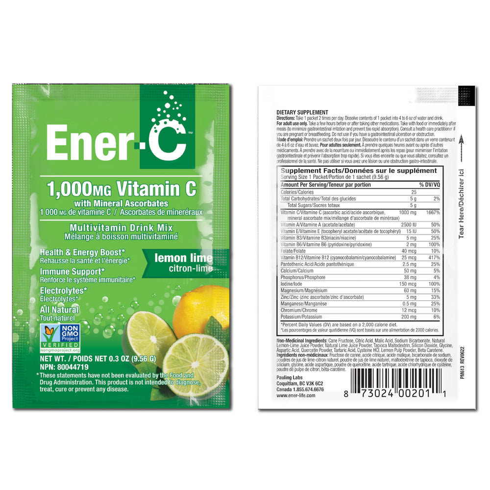 Ener-C packet showing 25 calories per serving