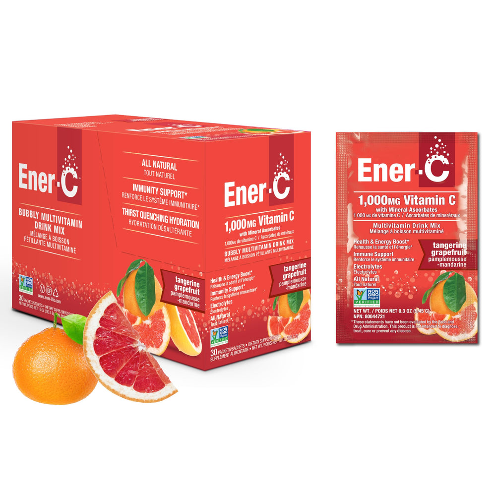 Front of Ener-C Tangerine and Grapefruit drink mix 1 pack box