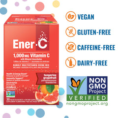 Ingredients panel and non GMO vegan gluten free icons