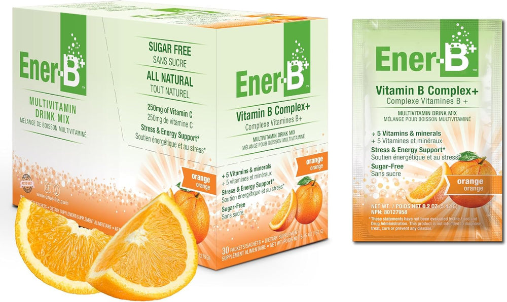 Ener-Life Orange B+ multivitamin drink mix - front label