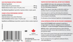Calcium citrate ingredient label for ENEREX Bamboo Silica