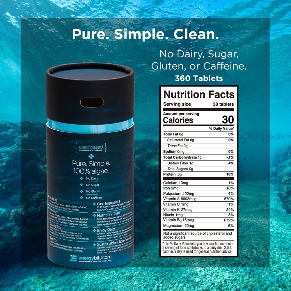 ENERGYBITS bottle with label visible for convenient daily use.