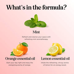 Energetic citrus aroma for diffuser in a living room setting