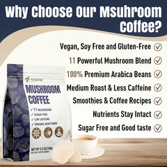 Mushroom coffee designed for sustained energy and focus