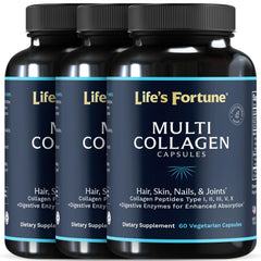 Enhanced collagen pills with Types I-V from grass-fed sources
