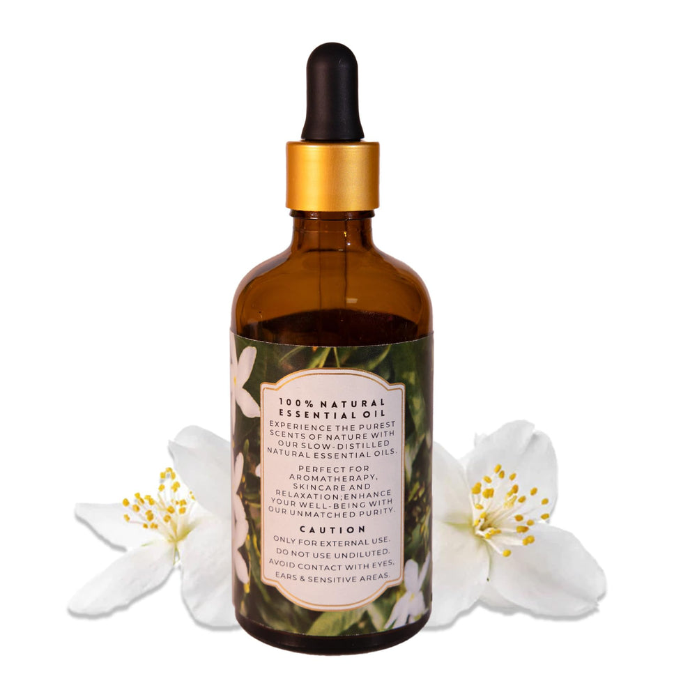 Enhanced Essentials Jasmine amber packaging highlights premium presentation and oil protection