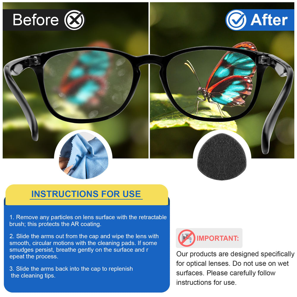 Easy-to-replace CarbonKlean eyeglass cleaner pads