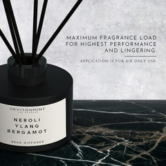 Environment CN5 Neroli-Ylang-Bergamot reeds releasing evolving long-lasting aroma.