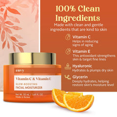 Envy moisturizer applied to cheek demonstrates lightweight hydration and glow.