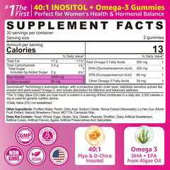 Label showing Myo-Inositol 2000 mg and D-Chiro-Inositol 50 mg ratio 40:1