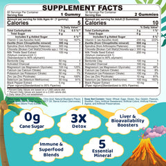 EnvyCure detox gummies close-up highlighting Spirulina and Chlorella nutrient boost.