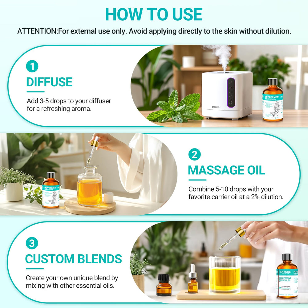 Massage with peppermint essential oil