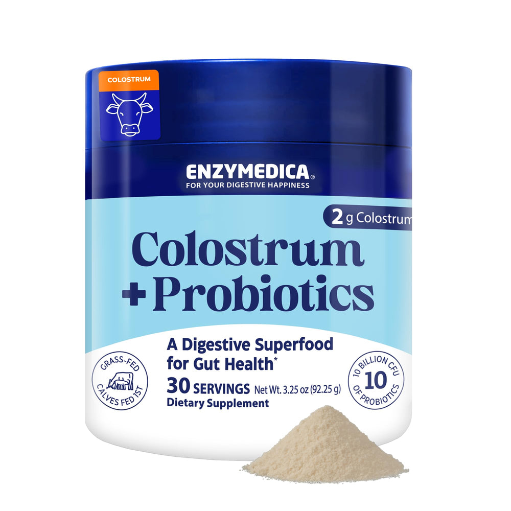 Enzymedica Colostrum Powder with Probiotics bottle and label