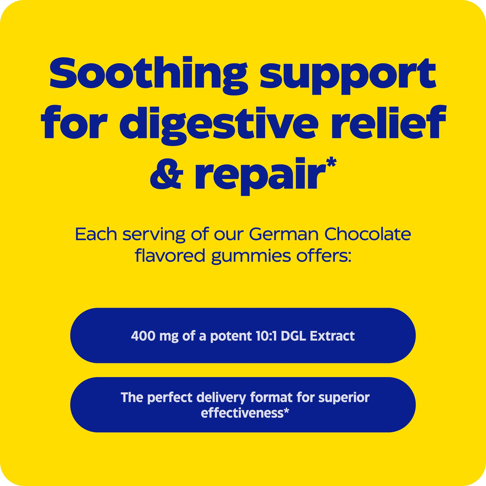 DGL Stomach Soothe labeled as gluten-free, dairy-free, soy-free
