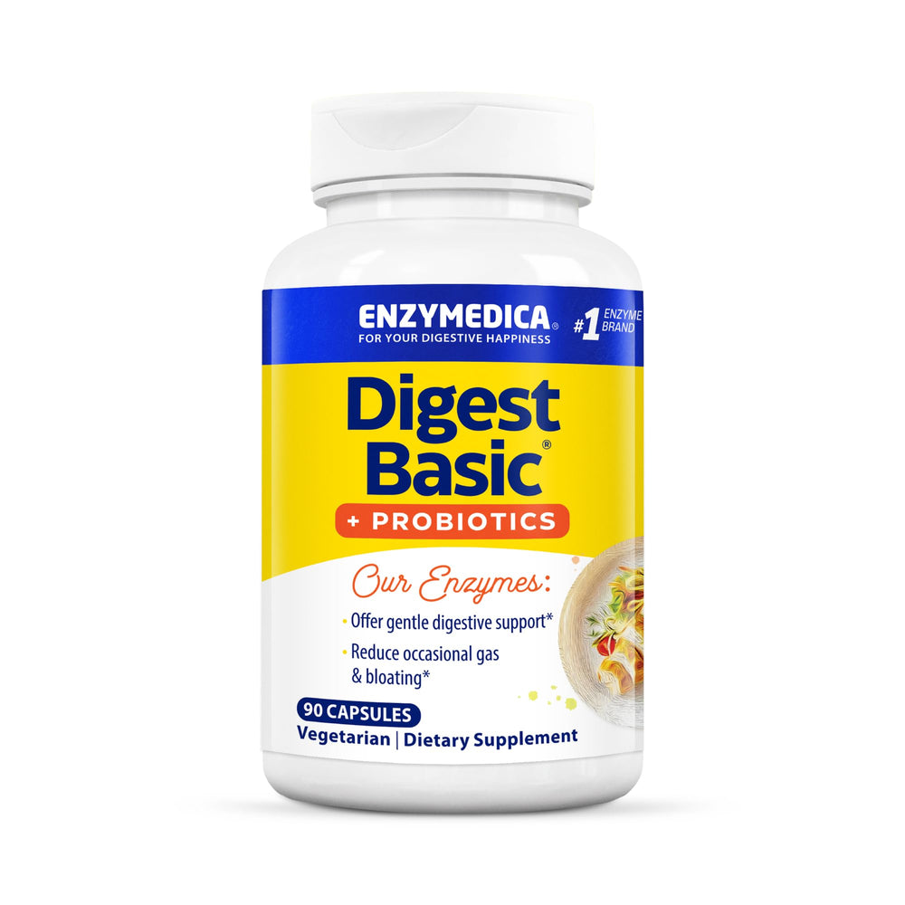 Enzymedica Digest Basic + Probiotics bottle on white background
