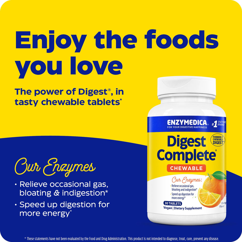 Front view of Enzymedica Digest Chewable Orange bottle