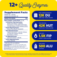 Digest Complete Thera-blend label highlighting optimized digestion across pH.