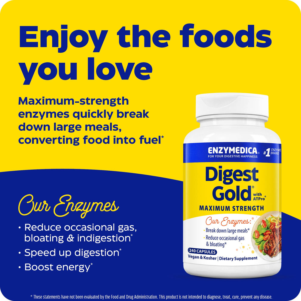 Label of Enzymedica Digest Gold + ATPro