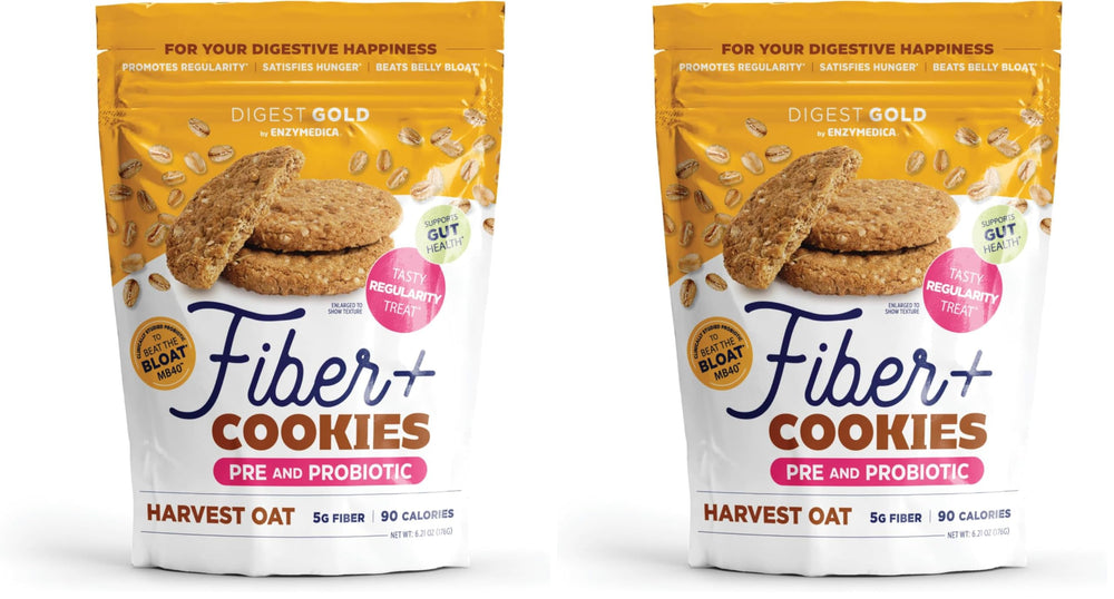 Front view of Enzymedica Digest Gold Fiber+ Cookies Harvest Oat Pack of 2