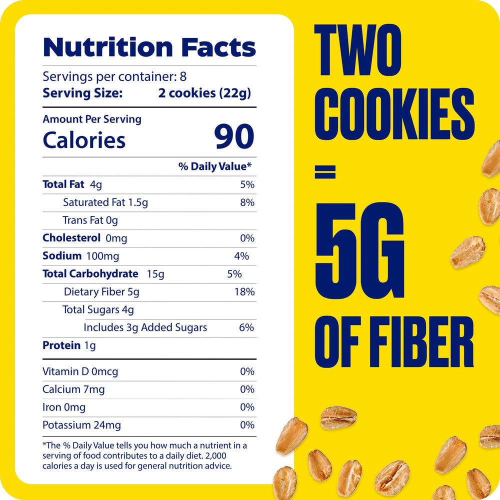Nutrition facts panel for Enzymedica Digest Gold Fiber+ Cookies