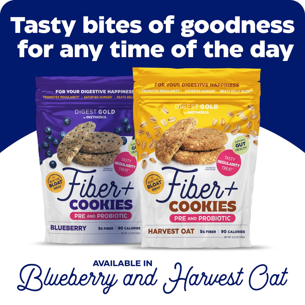 Per-serving fiber and calories information for Digest Gold Fiber+ Cookies