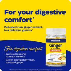 Label showing 200 mg ginger equivalent per serving
