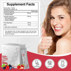 Ingredients: NR, resveratrol, quercetin and PQQ in the NAD liquid