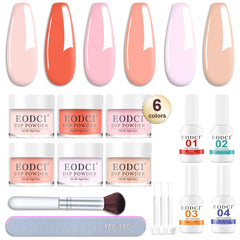 Eodci dip powder kit with six colors for versatile at-home manicures.