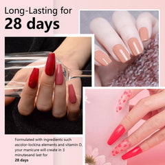 Eodci odor-free natural material powder for comfortable manicures.