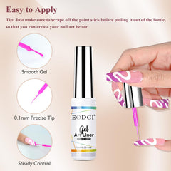 eodci yellow nail art liner for bright spring manicures and tips