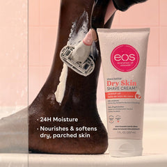 eos Shea Better Dry Skin Shaving Cream bikini area application demonstrates gentle protection