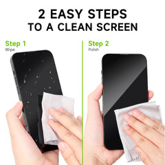 Individually wrapped EOTW screen wipes arranged for use