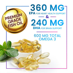 EPA and DHA content label on omega-3 packaging
