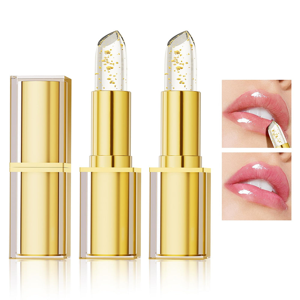 Eqimznv color-changing lipstick packaging with gold crystal design for premium gift-ready appeal