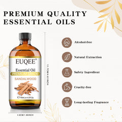 4 oz EUQEE Sandalwood Essential Oil amber bottle with dropper