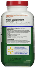 Close-up of Equate Fiber Supplement label