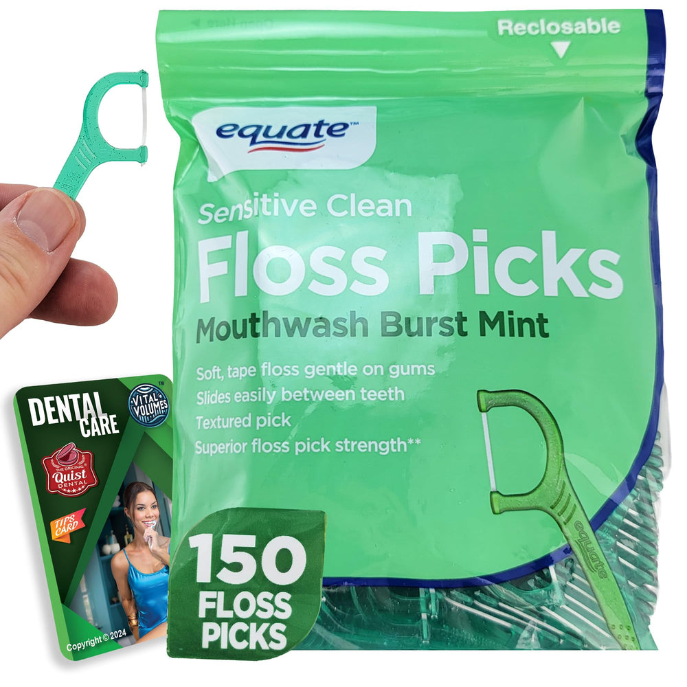 Equate Mint Flossers 150 Count packaging