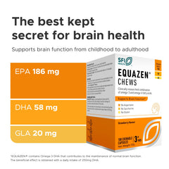 Equazen Eye Q Chews on a desk suggesting a study-friendly daily routine
