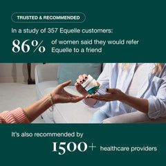 Equelle packaging shown for easy daily routine.