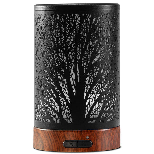 EQUSUPRO 150ml Black Metal Essential Oil Diffuser - Front View