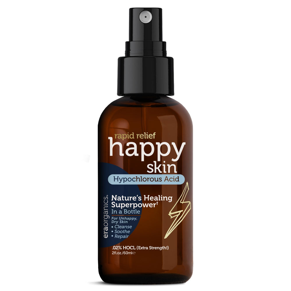 Era Organics Happy Skin HOCl spray for face travel size — gentle cleansing on the go.