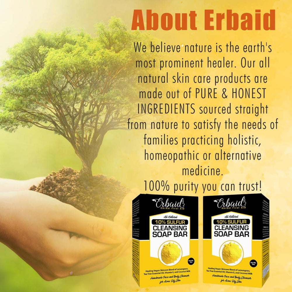 Erbaid sulfur soap bar for body and scalp use in routine