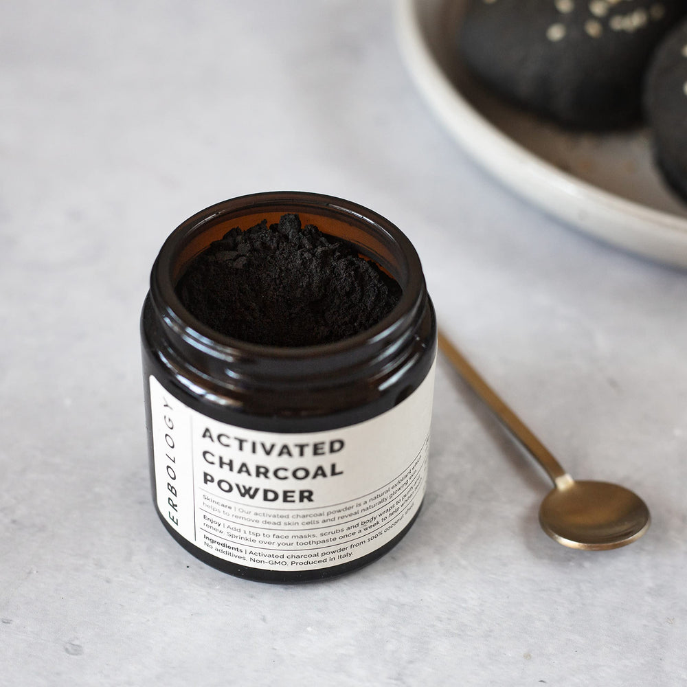 Activated charcoal powder used as a traditional digestive aid