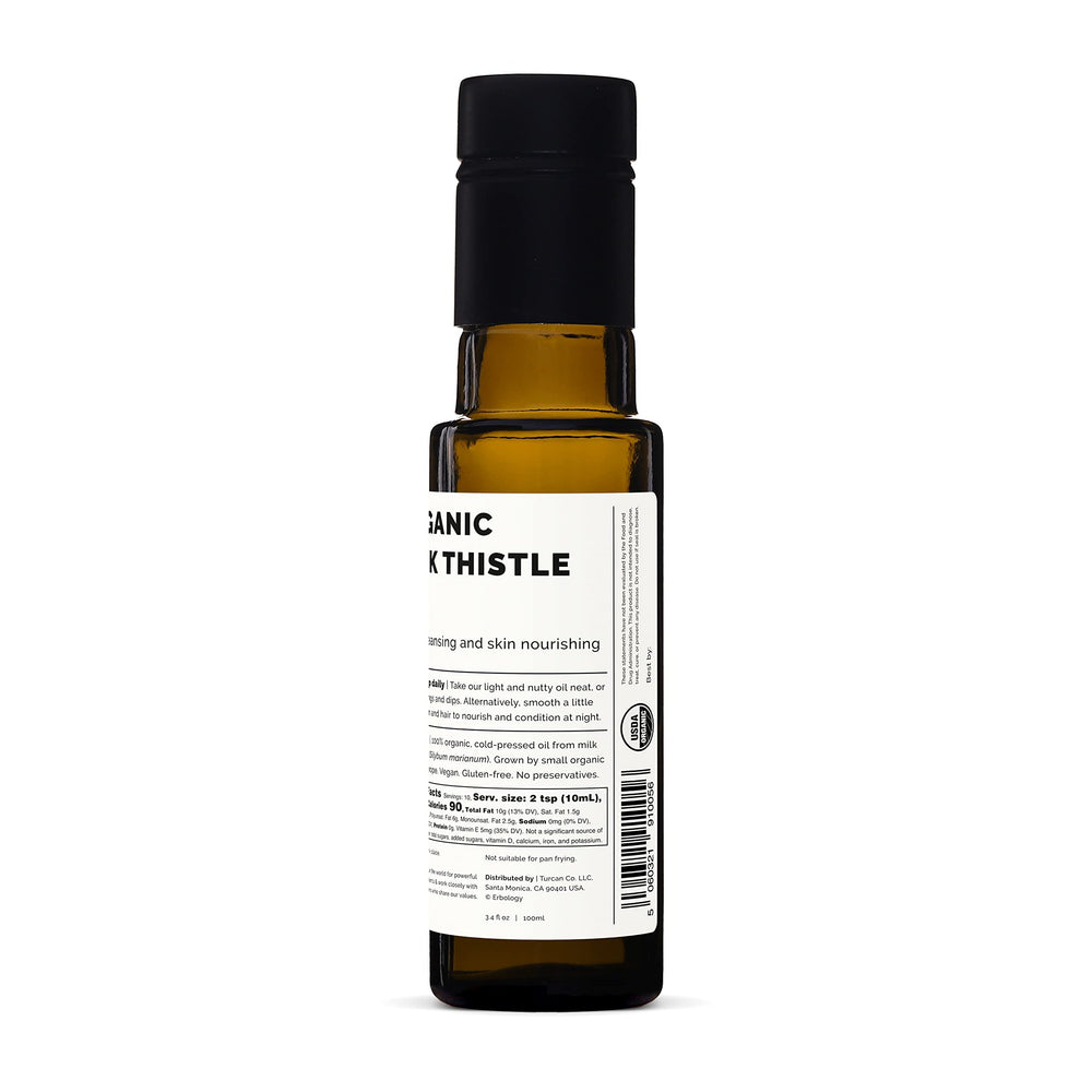 Recyclable glass bottle of Erbology milk thistle oil