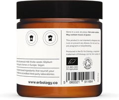 Recyclable glass jar packaging for Erbology Milk Thistle Powder
